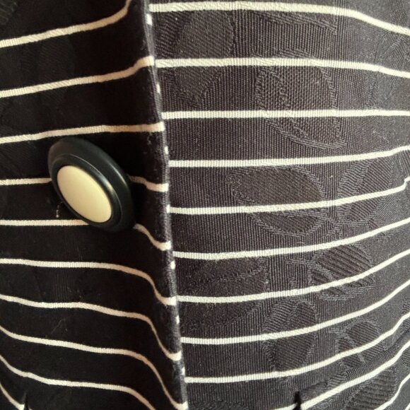 1990s Yves Saint Laurent Encore Striped Cotton Career Suit - Picture 4 of 12